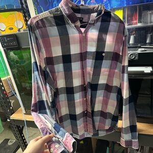 Express Men's Checkered Shirt - Pink, Blue, Black